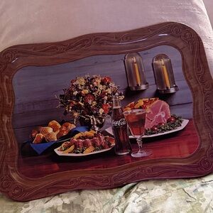 Coca Cola Brown Dining Tray with Red Accents